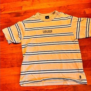 Vans Beige and Navy Striped Tee